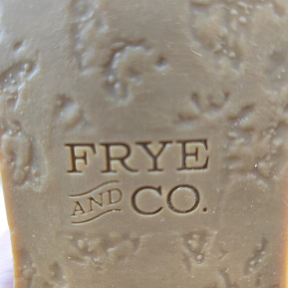 Frye Caden Ankle Boots Womens 9.5 M Cognac Brown Suede Metallic Beige Low Heel - Picture 10 of 11